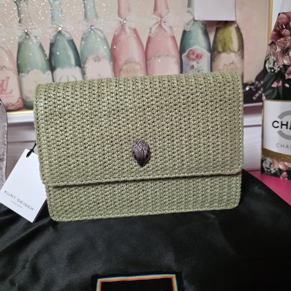 Kurt Geiger Green Woven Women's Bag